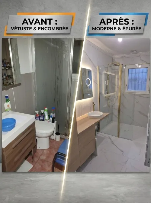 rénovation de salle de bain faite par rlefebvre plomberie plombier Montpellier