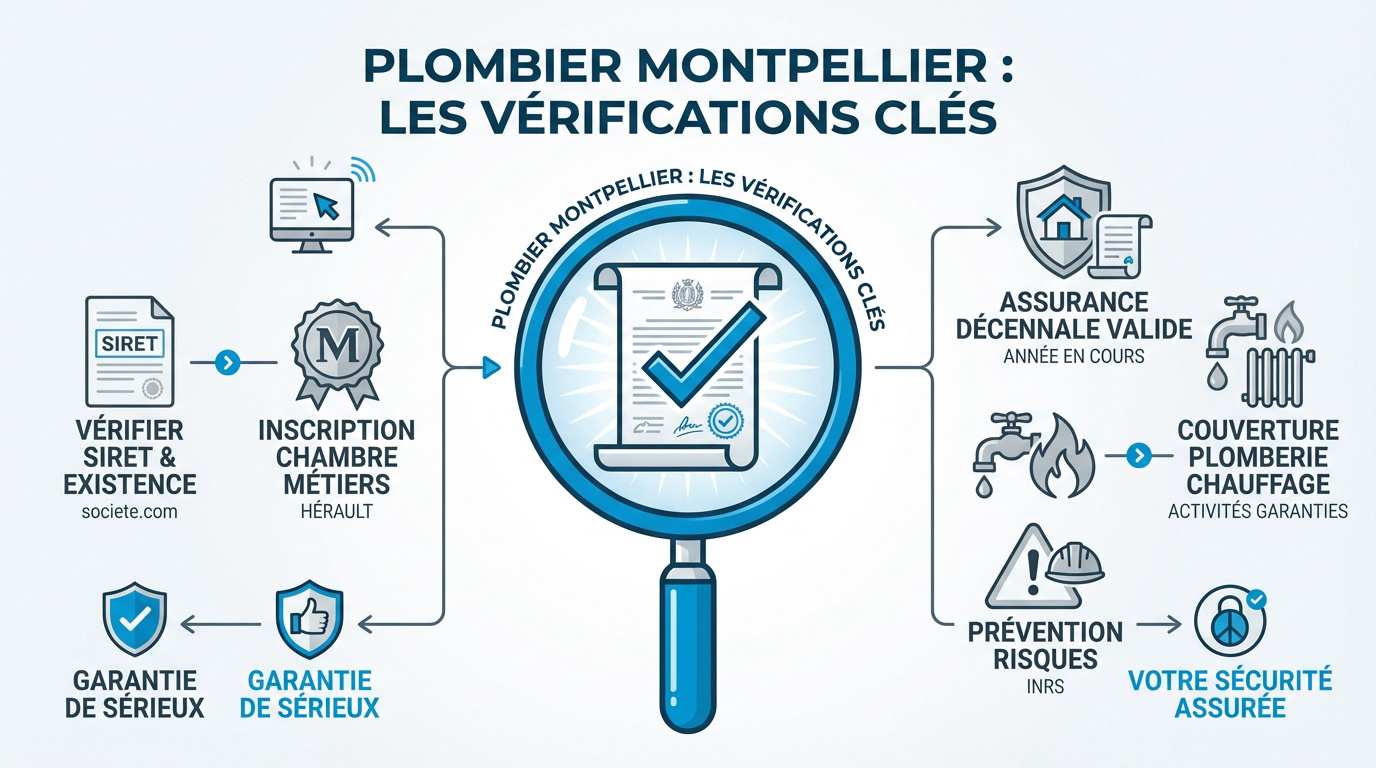 Vérification des documents légaux d'un plombier à Montpellier